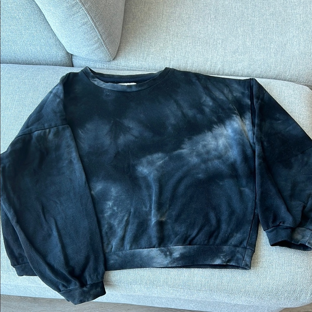 Dark blue Tie-Dye Allfenix Cropped Sweatshirt. Size small